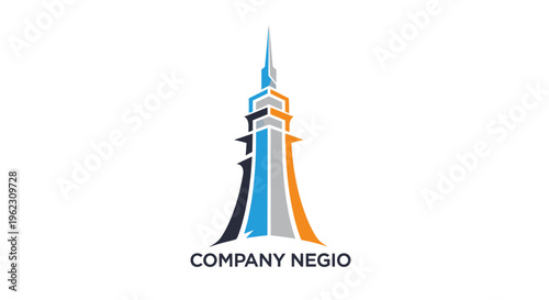 Quadro em tela Abstract tall building logo design on a white background.