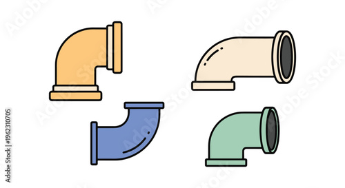 Pipe Elbow Line art vector abstract clean graphic