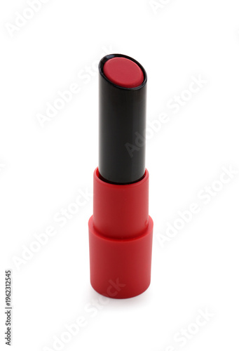 Beautiful red lipstick on w...