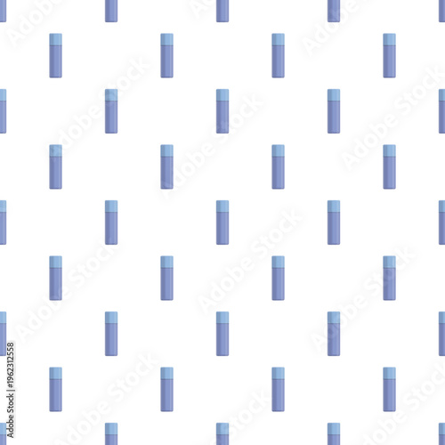 Repeating cosmetic spray bottles arranged in a seamless pattern on a white background