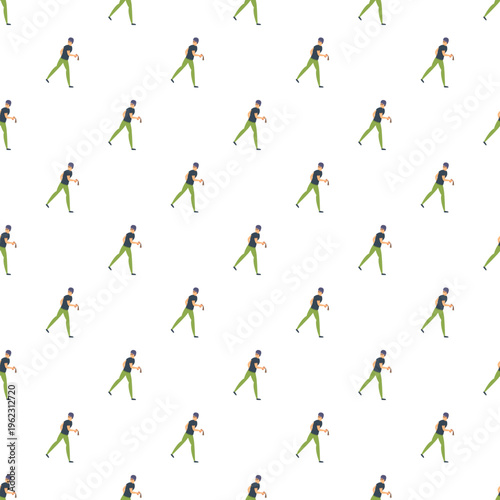 Thief character in a repetitive seamless pattern, depicting a man running away with stolen money