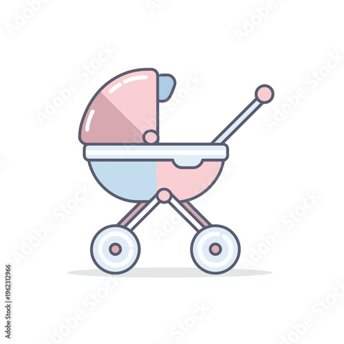 Cute Baby Stroller Icon for Newborn Transport