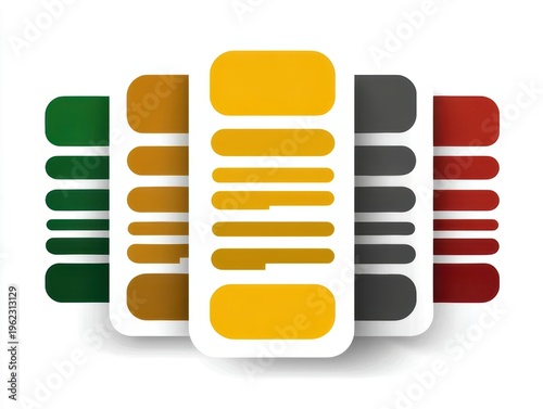 Colorful abstract icon on white background striking abstract icon featuring red green and yellow elements set against a clean white backdrop