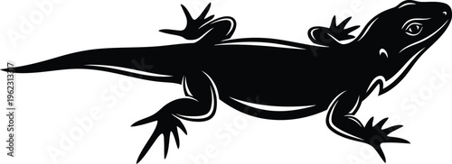 Black silhouette illustration of a frog
