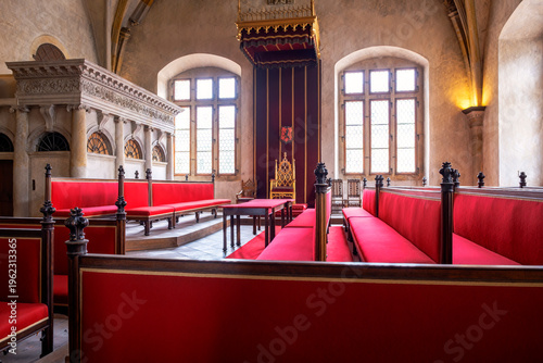 Fotografi The Diet Hall, ancient government assembly during XIV, in the castle of Prague