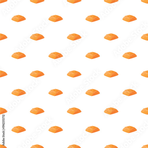 Gold ingot objects creating a seamless pattern on a white background