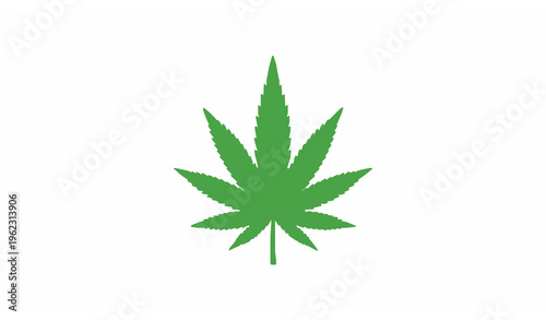 Cannabis hemp leaf flat icon for mobile apps and web ui design minimal green marijuana symbol