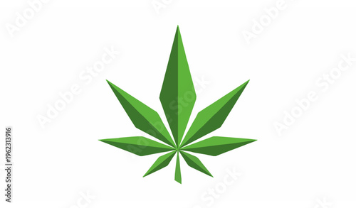 Abstract geometric cannabis hemp leaf icon modern flat marijuana symbol for digital and branding use