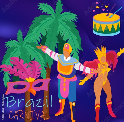 Rio, Brazil: special group, during the carnival in the city of Rio de Janeiro on Sapucaí de Sapucai street