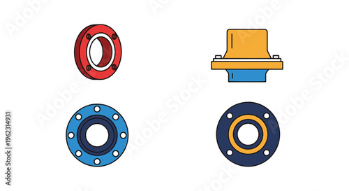 Pipe Flange Line art vector clean minimal illustration
