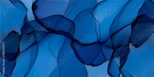 A fluid blue abstract background features a flowing wave pattern with a light water texture and smoky motion design for a summer sea wallpaper