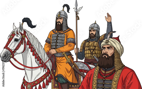 A holy knight in armor rides a horse past a religious stained glass window featuring the Virgin Mary and a celestial angel in a sacred Catholic church