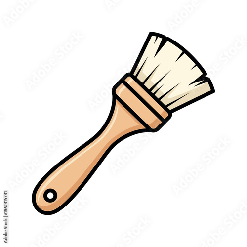 Professional Wooden Paint Brush Illustration