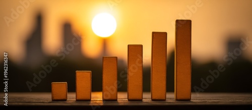 Business Graph at Sunset.