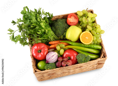 Wicker box with different f...