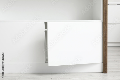 White counter with drawers ...