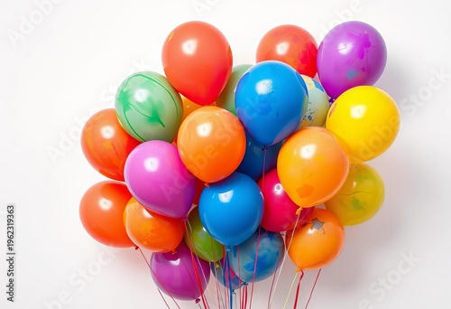 Vibrant, colorful painted balloons against a clean backdrop,  colorful balloons,  fun