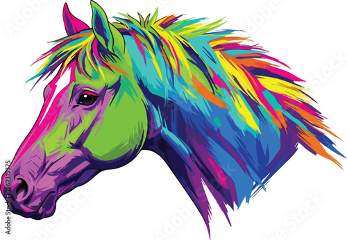 A black horse silhouette vector illustration featuring a majestic stallion head isolated on a clean white background for equestrian design