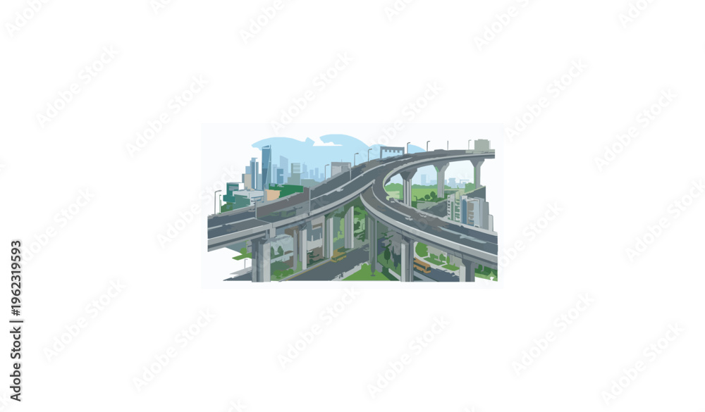 Obraz premium Dhaka Purbachal Expressway Urban Infrastructure Vector Art