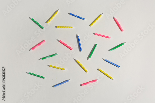 Colorful birthday candles o...