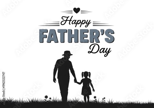 Father and little girl holding hands on fathers day