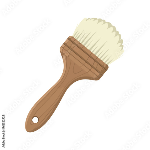 Professional Barber Neck Duster Brush – Wooden Handle Hair Cleaning Tool Vector