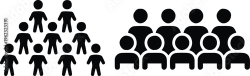 population chart with grouped human icons representing growth trend