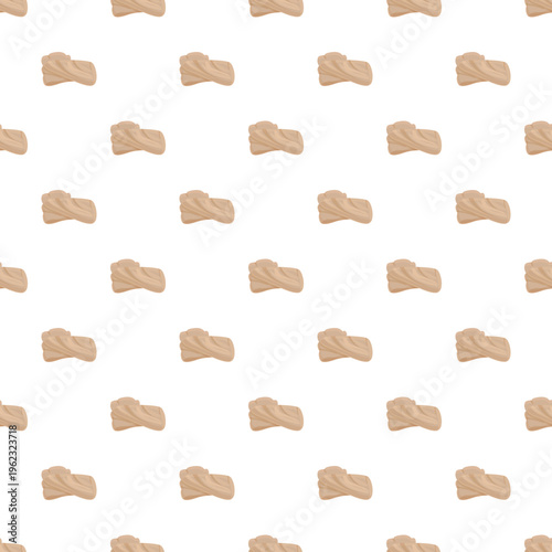 Fusilli pasta shapes repeating on white background creating a seamless pattern