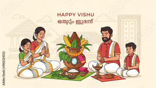 Family Celebrates Traditional Festival with Prayers and Offerings at Home