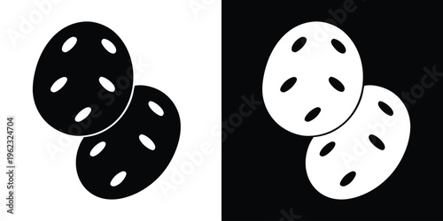 Potato vegetable icon vector, Organic natural potato line art, Potato silhouette vector