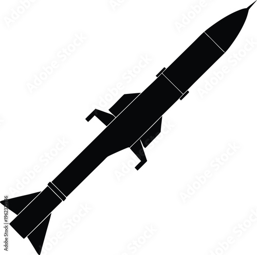 Rocket launcher silhouette side view illustration 