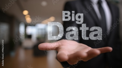 Businessman holding Big Data.