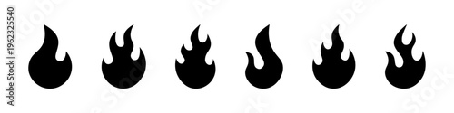 Fire flame icon set