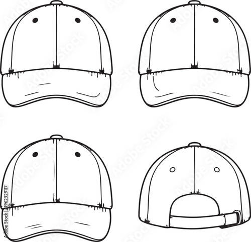 Baseball cap product mockup and packaging layout