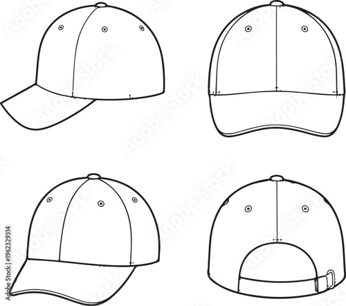 Baseball cap strap hardware and closure components