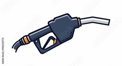 Cartoonish fuel nozzle, isolated on white, for pumping liquid