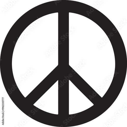 Peace sign flat icon for apps and websites