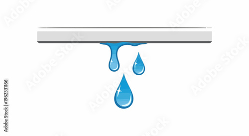 Cartoon of water dripping from a gray pipe