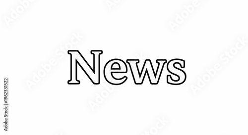 Bold, outlined text spelling "News" centered on a clean white background