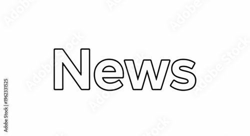 Bold outline of the word "News" in white on a white background