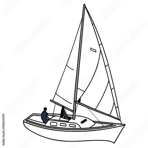 A sailboat with a person on board