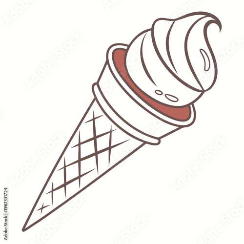 A cartoon ice cream cone with a scoop on top