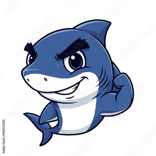 Cartoon Shark Character with Cool Attitude.