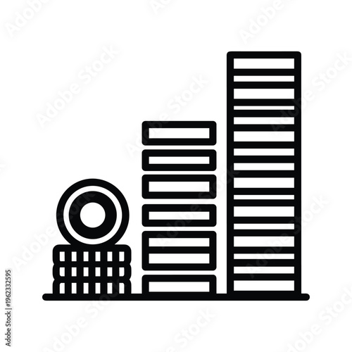 Iconic representation of data storage and servers with a server rack and tape backup