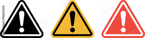 Road hazard warning triangle with exclamation mark