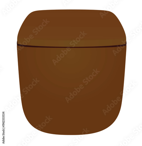 Toilette seat front view. vector