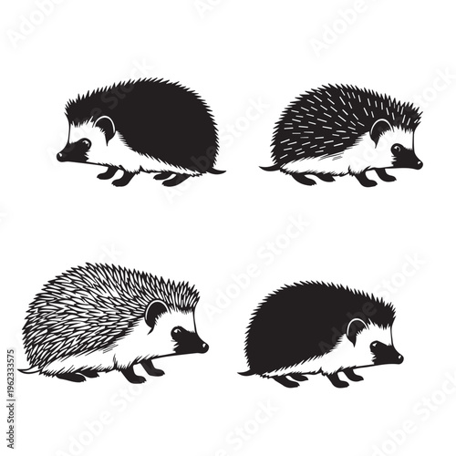 Cute cartoon vector illustration of a small wildlife hedgehog mammal isolated on a white background