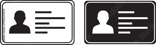 Id card icon, personal data, man avatar, human profile, account, user or person vector illustration.
