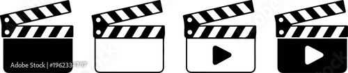 Film clapperboard icon set for production workflows