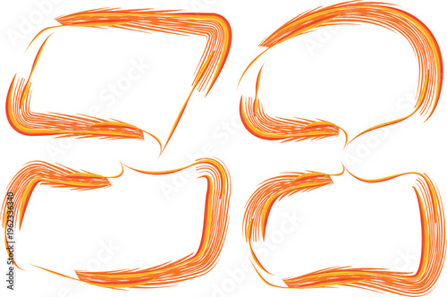 orange colored shaggy pattern creative speech bubbles